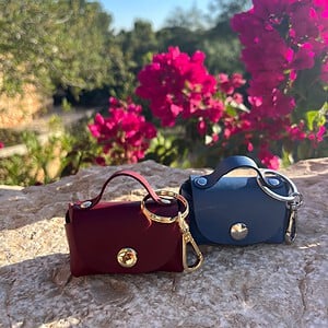 Leren bag charm - sleutelhanger