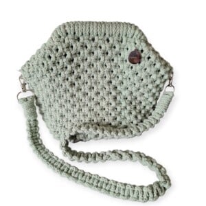 Macramé clutch tas 'eucalyptus'