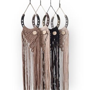 Macramé wanddecoratie •Hoefijzer•