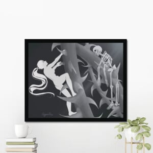 Per Aspera ad Astra Gothic Art Print 50 by 40 cm, Wall Art