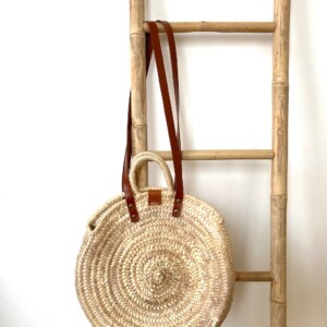 Rieten schoudertas groot