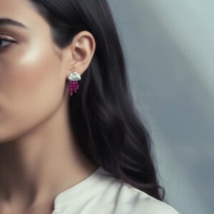 Roze agaat oorbellen