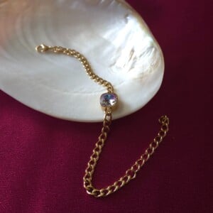 RVS armband ingelegd met Oostenrijks kristal - Goud