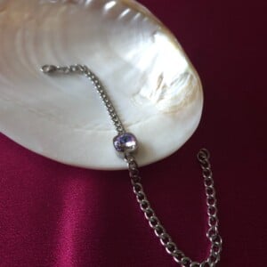 RVS armband ingelegd met Oostenrijks kristal - Zilver