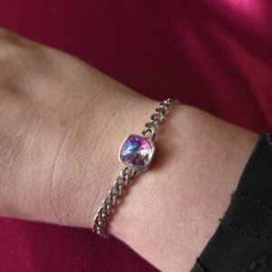 RVS armband ingelegd met Oostenrijks kristal - Zilver