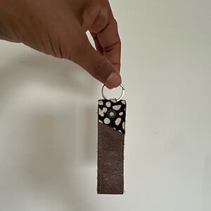 sleutelhanger van leer 'hertenprint, keyring