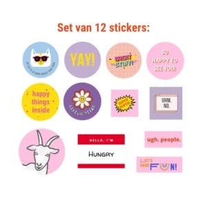 Stickerset Gekkiggeit - 12 stuks