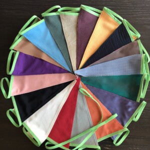 Stoffen slinger, vlaggenlijn groen, 5,75 meter van vintage stoffen