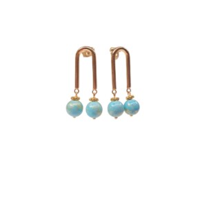 Turquoise jade oorbellen