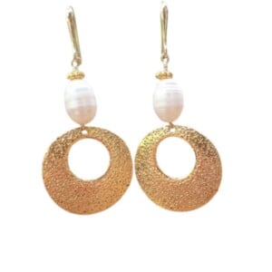 Zoetwaterparel oorbellen