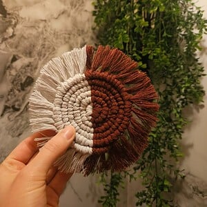 2 kleuren macrame onderzetter