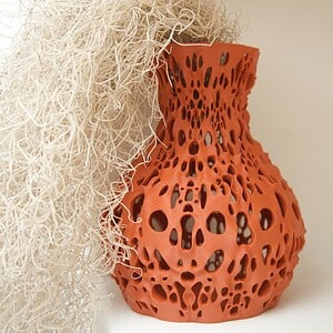 3D Vaas bruin/ naturel met bijzonder patroon