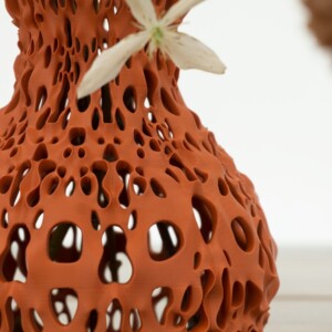 3D Vaas bruin/ naturel met bijzonder patroon