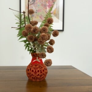 3D vaas rood en bruin (zelfontworpen, uniek)