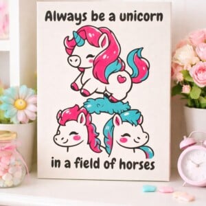 Spreukenbordje Unicorn - 11x16 cm - Biologisch afbreekbaar