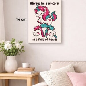 Spreukenbordje Unicorn - 11x16 cm - Biologisch afbreekbaar