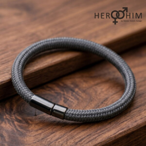 Armband van Textielsnoer - Coal Grey