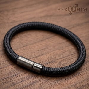Armband van Textielsnoer - Deep Black