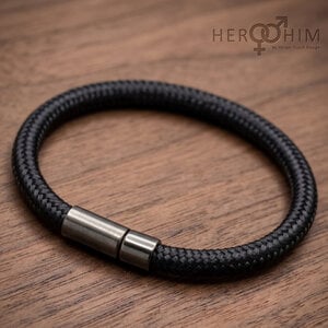 Armband van Textielsnoer - Deep Black