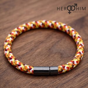 Armband van Textielsnoer - Pixel Orange