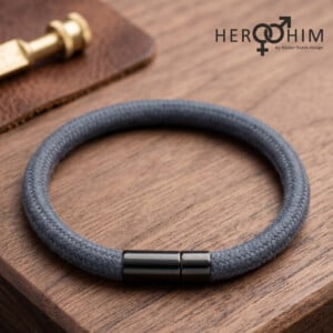 Armband van Textielsnoer - Stone Blue