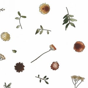 Autumn Glory botanische herfstposter A5/A4 – warme herfsttinten (oker, roest, mosgroen)