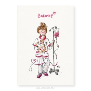 bedankt zuster/ verpleegkundige/ arts/ dokter, wenskaart 10x15cm