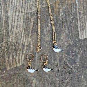 Birds ketting en oorbellen set