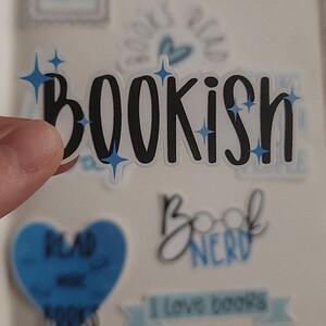 Bookish blauw stickerset, set van 10 stuks ( B )