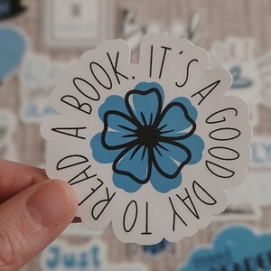 Bookish blauw stickerset, set van 10 stuks ( A )