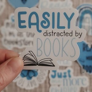 Bookish blauw stickerset, set van 20 stuks