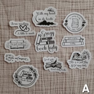 Bookish stickerset, set van 10 stuks
