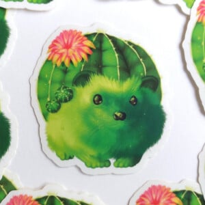 Cactus egel sticker 7x7 cm (2.75x2.75 inch)