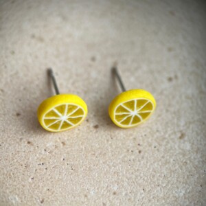 Citroenschijf oorbellen