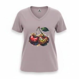 Dames  shirt lavender -  kersen  – Everyday Comfort Edition