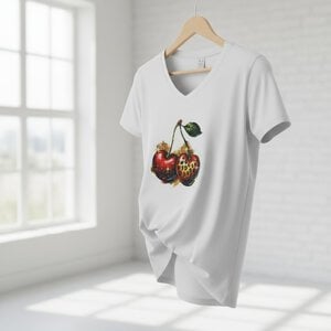 Dames shirt wit- kersen – Everyday Comfort Edition