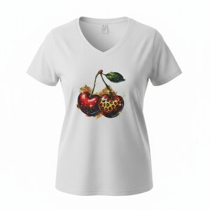 Dames shirt wit- kersen – Everyday Comfort Edition