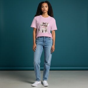 Dames T-shirt roze kattenprint – schattig Cat Lover shirt, zacht & comfortabel, cadeau voor kattenliefhebbers