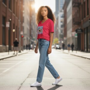 Dames t shirt Soft rood - Cat Tee – Everyday Comfort Edition