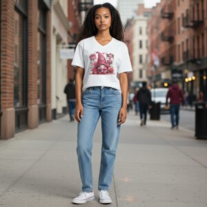 Dames t shirt Soft wit kabouter - Cat Tee – Everyday Comfort Edition