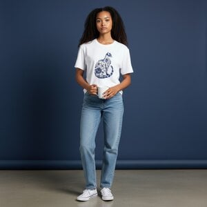 Dames T-shirt wit kattenprint – schattig Cat Lover shirt, zacht & comfortabel, cadeau voor kattenliefhebber