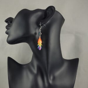 Disco holografische regenboog hang oorbellen