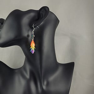 Disco holografische regenboog hang oorbellen