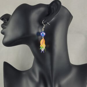 Disco holografische regenboog oorbellen