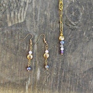 Floral ketting en oorbelen set