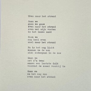Gedicht - Even naar het strand