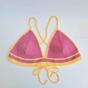 Gehaakt topje | Roze en geel