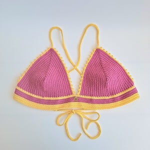 Gehaakt topje | Roze en geel