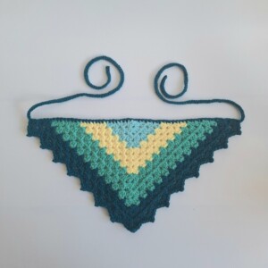 Gehaakte bandana | Mintgroen, pastel geel, turquoise en petrol