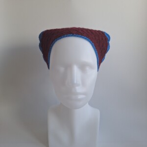 Gehaakte bandana | Wijnrood en blauw